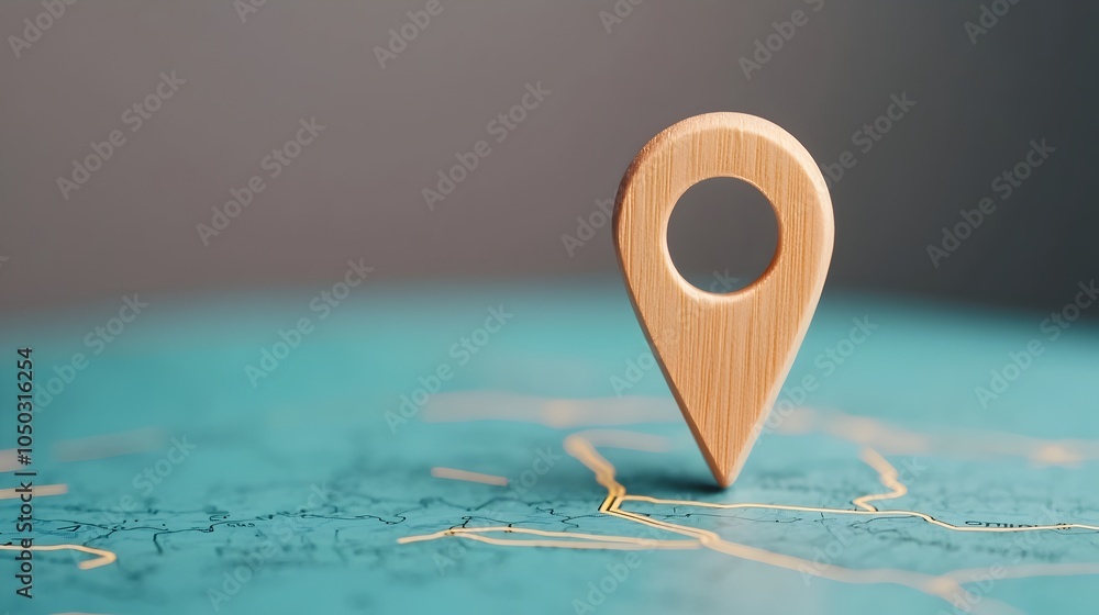 Aufkleber Glowing location pin on a blue lit world map representing the concepts of connectivity and data driven navigation  This image captures the essence of modern and journey planning in a digital