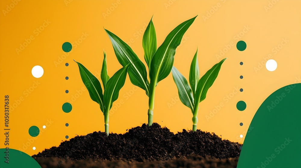 Aufkleber showcasing innovative precision agriculture tools and technologies empowering smart farming practices for optimal corn seedling growth and development