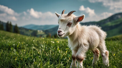 Fototapeta premium goat on the meadow