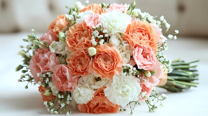 A vibrant bouquet of carnations in shades of pink, red, and white, with ruffled, textured petals and sturdy green stems