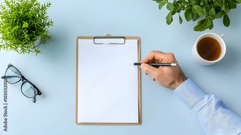 Poster of a clipboard with a completed checklist symbolizing successful task completion and project approva