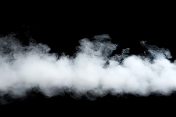 Fototapeta premium Cinematic white smoke gently flowing upward, creating a sense of movement and adding drama to the dark background.