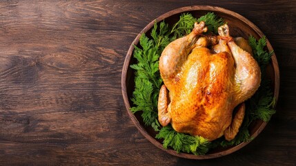 Joyful christmas dinner family gathering around a delicious turkey platter on a festive table