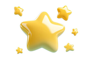 Yellow Stars on Transparent Background