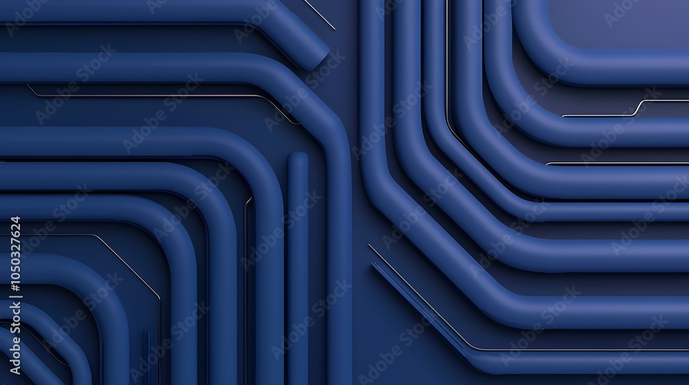 Fototapete Precision 3D of an architectural ventilation system blueprint featuring intricate duct networks vents and airflow patterns in a sleek modern style