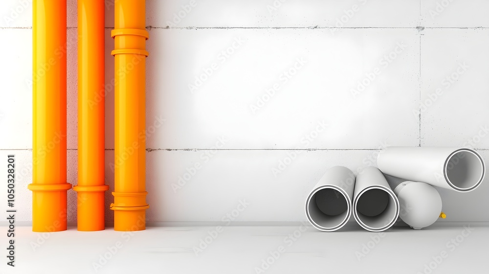 Fototapete detailed 3d blueprint visualization of a comprehensive ventilation system within a building layout s