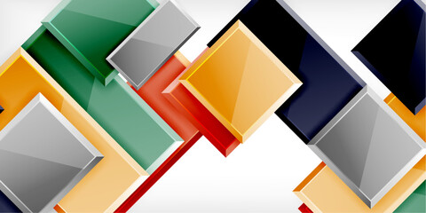 Colorful squares and rectangles. Vector Illustration For Wallpaper, Banner, Background, Card, Book Illustration, landing page