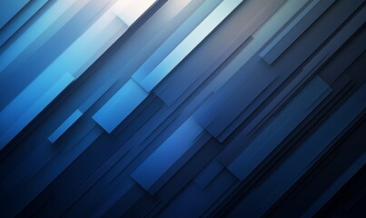 Obraz premium Abstract Blue Geometric Background with Gradient Shades and Soft Light Reflections for Modern Design and Creative Projects, Generative AI