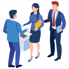 Business men's and women working 