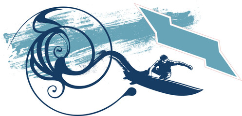 surfer sliding the wave