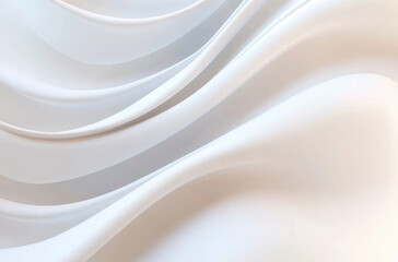 Abstract 3D render with smooth curved white background