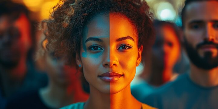 Diverse Group of People with Digital Technology Overlay Representing Digital Transformation and System Engineering, Generative AI