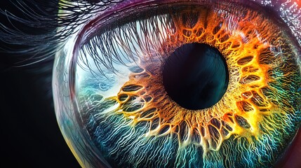Vibrant Cross-Sectional Model of the Human Eye: Stunning Iris, Pupil, and Lens Design for Sporty Interiors - A Perfect Poster for Eye-Catching Decor!