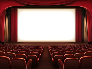 Obraz premium Empty Movie Theater Seats and Screen