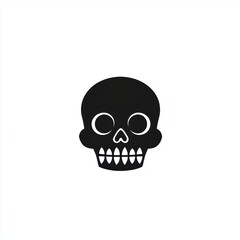 Fototapeta premium Cute cartoon skull symbol logo icon. The decoration element for Halloween.