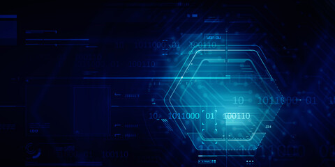 Obraz premium 2d illustration Abstract futuristic electronic circuit technology background