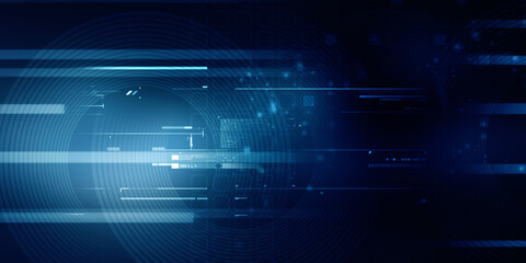 2d illustration Abstract futuristic electronic circuit technology background