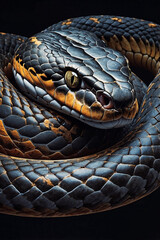 Fototapeta premium Close-up of a large snake's head
