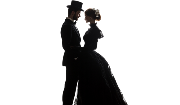 silhouette vintage dress hat Fashion people