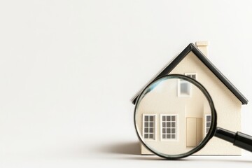 Magnifying Glass Focusing on a Miniature House