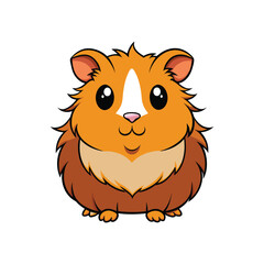 Obraz premium Cute Abyssinian Guinea Pig Vector Illustration in Cartoon Style.