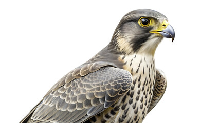 Obraz premium Peregrine falcon, falcon bird on white background.AI GENERATED