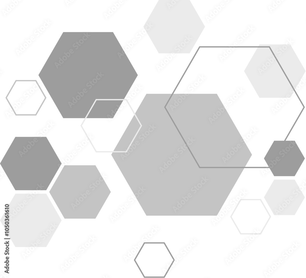 Poster vector abstract scientific hexagon pattern. geometric hexagon texture background. digital technology