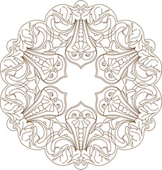 Vector sketch illustration silhouette design ornament classic vintage ethnic traditional floral decoration