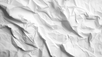 Obraz premium crumpled white paper poster element, showcasing texture and light creases, perfect for backgrounds or creative presentations, emphasizing simplicity and minimalism