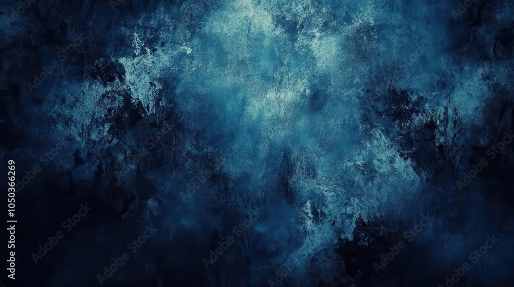Poster dark blue textured background features grainy noise and gritty elements, creating a compelling atmos