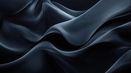 Obraz premium dark blue-black abstract background featuring a smooth gradient texture with a flowing wave effect, perfect for creating a sense of depth and modernity in design