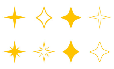 A set of vector yellow stars.	