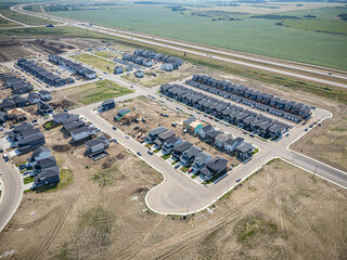 Aerial Drone View of Rosewood Neighborhood in Saskatoon, Saskatchewan