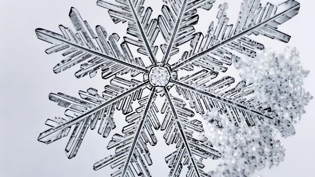 Intricate snowflake design on crisp white background
