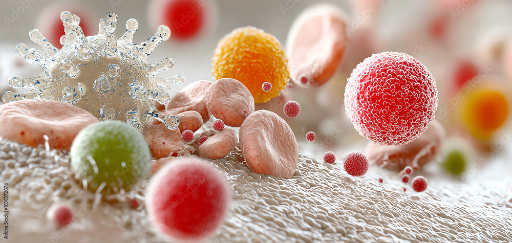 Aufkleber exploring the intricate interactions between bacterial cells and human skin a visual insight into mi