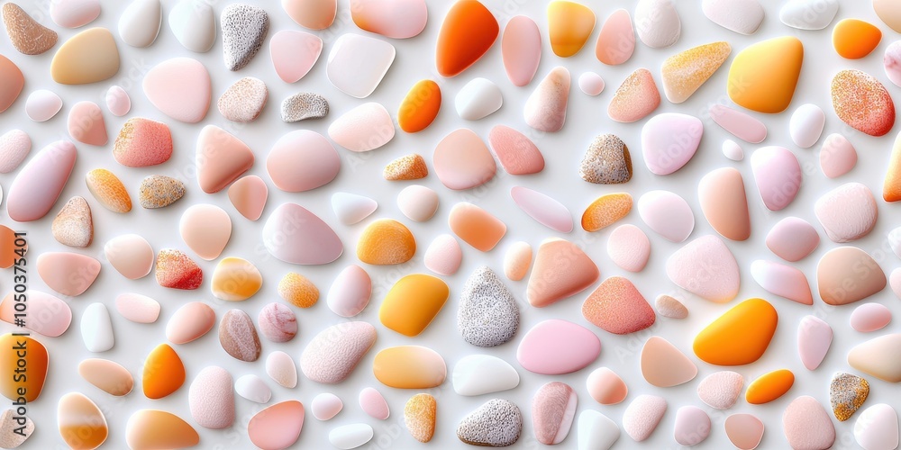 Poster realistic polished terrazzo floor texture with colorful stone chips embedded in a smooth surface.