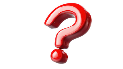 Red 3D question mark isolated as a symbol for asking questions and seeking information