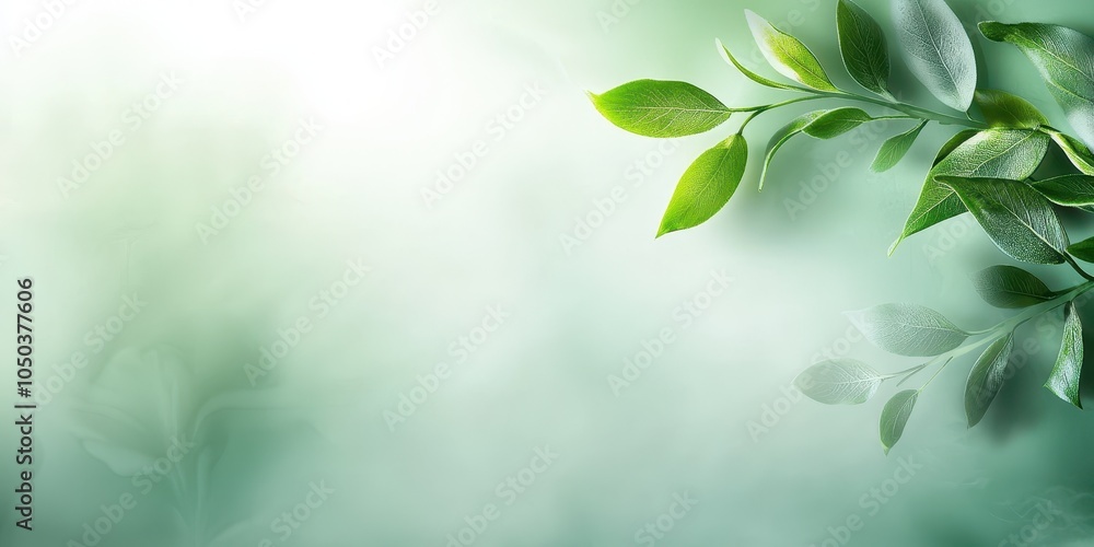 Poster soft green texture background with subtle brush strokes and organic gradients, creating a natural an