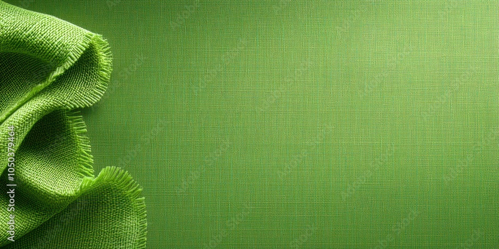 Poster textured green fabric background with fine weave details, adding depth and texture to any design.