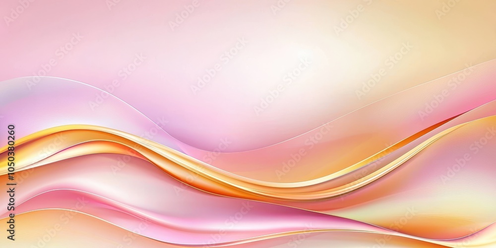 Poster thin border framing an abstract background with smooth, fluid gradients in soft, pastel colors.