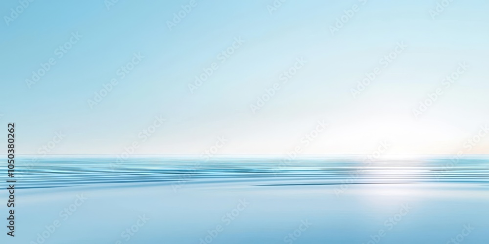 Poster thin, elegant border surrounding a soft blue gradient background, creating a sense of calm and minim