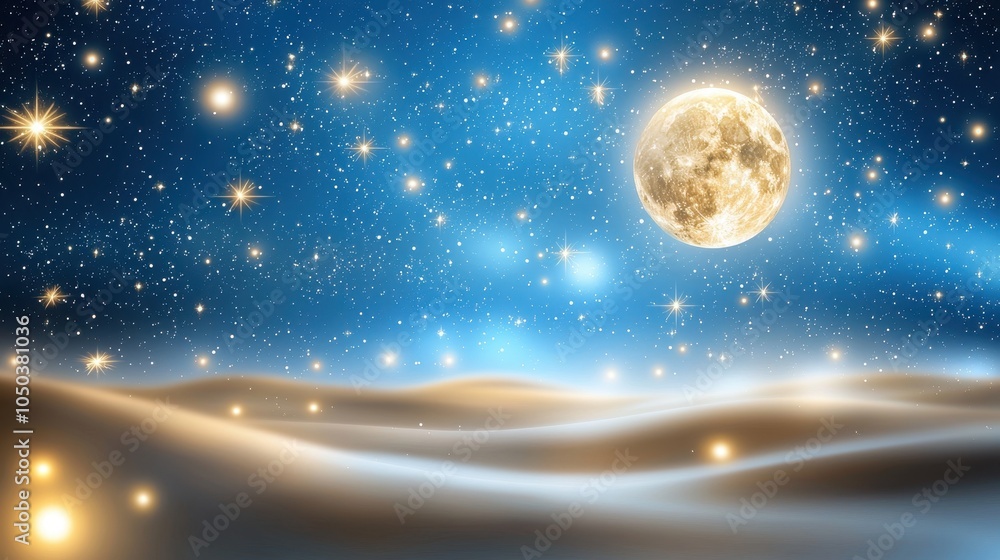 Canvas Prints vast space filled with thousands of twinkling stars scattered across a deep blue sky, creating a ser