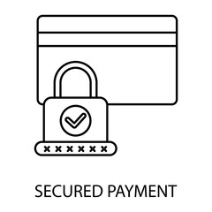 secured payment concept line icon. Simple element illustration. secured payment concept outline symbol design.