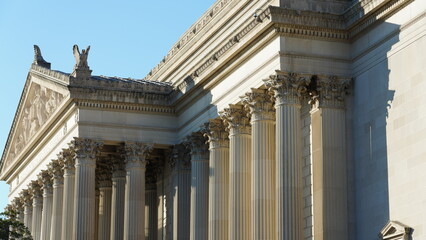The Washington DC city view with the old architectures in autumn
