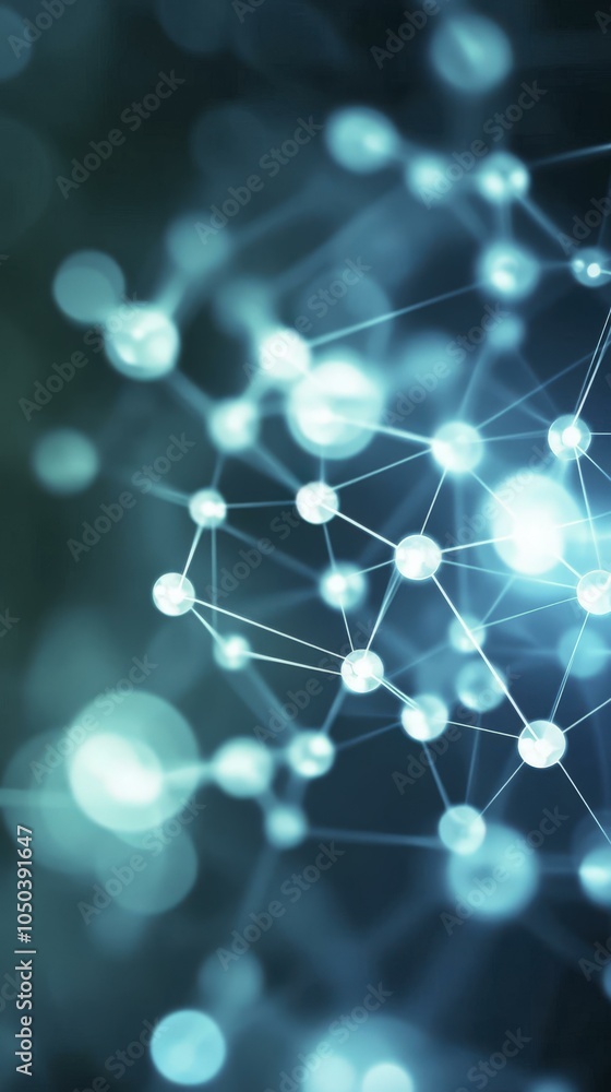 Wall mural abstract network connection - digital technology concept