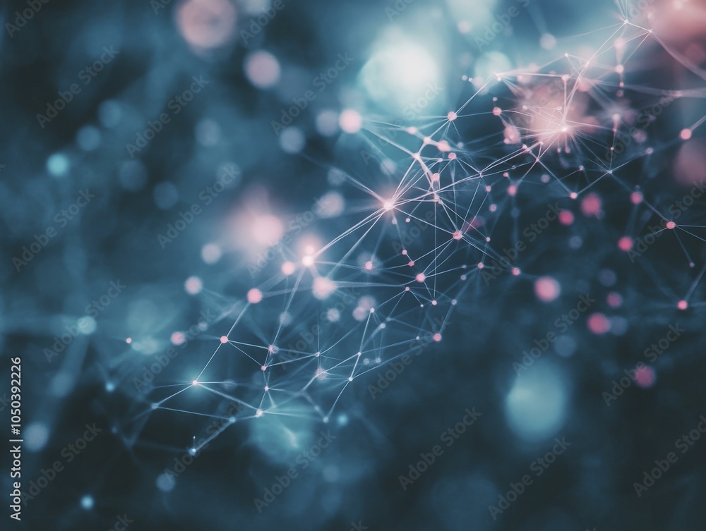 Wall mural abstract network connection - digital technology background