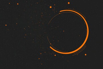 Dynamic Orange and Black Circle Gradient Background with Grainy Texture - Abstract Design for Banner, Poster, Header, Wallpaper, or Cover