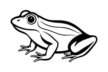 Naklejka premium Creative Cute Frog line art vector design with white background