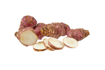 sliced topinambour root isolated on white or transparent png