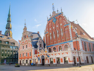 Riga, Latvia. House of the Black Heads in Town Hall Square